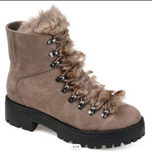 Journee Collection Womens Trail Faux Suede Lug Sole Hiking Boots